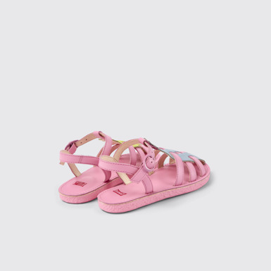 Back view of Twins Multicolored leather sandals for kids