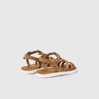 Back view of Twins Multicolored leather sandals for kids