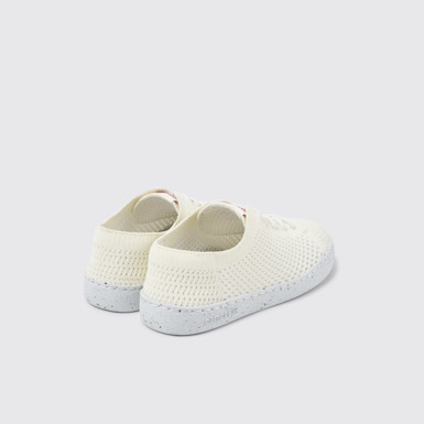Back view of Peu Touring White textile shoes for kids