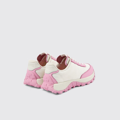 Back view of Drift Trail White Textile/Leather Sneaker