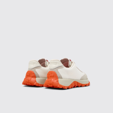 Back view of Drift Trail White Textile/Nubuck Sneaker for kids
