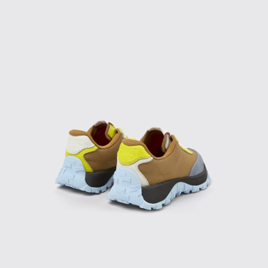 Back view of Twins Multicolor leather and textile Sneaker for kids