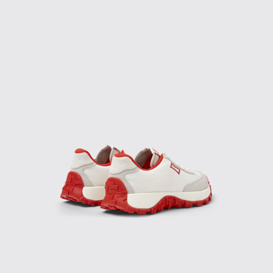 Back view of Drift Trail White Recycled PET and Leather Sneakers for Kids.