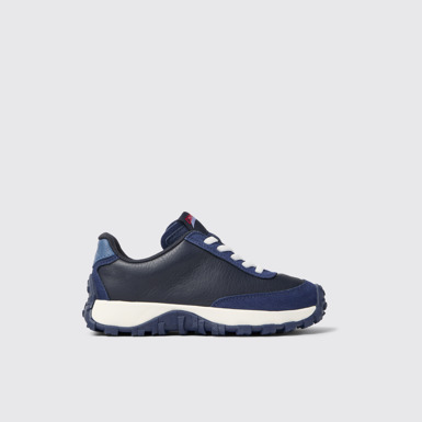 Drift Trail Sneaker per a nens de pell i nubuc de color blau.