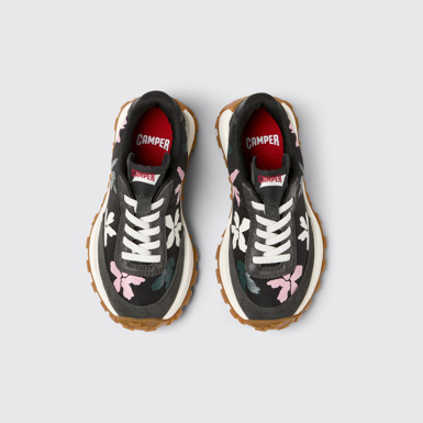 Overhead view of Drift Trail Multicolor Textile and Nubuck Sneakers for Kids.