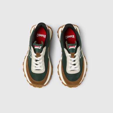 Overhead view of Drift Trail Multicolor Textile and Nubuck Sneakers for Kids.