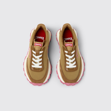 Drift Trail Sneakers de tejido y nobuk marrones para niños.