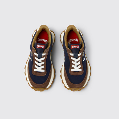 Overhead view of Drift Trail Multicolor Textile and Nubuck Sneakers for kids.