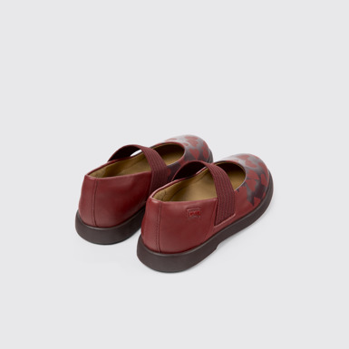 Back view of Twins Burgundy leather Mary Jane shoes for kids