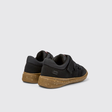 Back view of Ergo Black textile shoes for kids