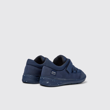 Back view of Ergo Dark blue textile shoes for kids