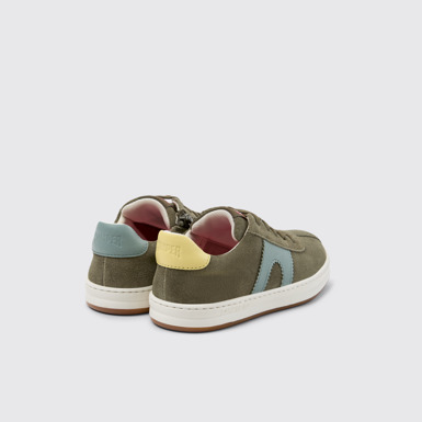 Back view of Twins Multicolor Nubuck and Leather Sneaker for Kids.