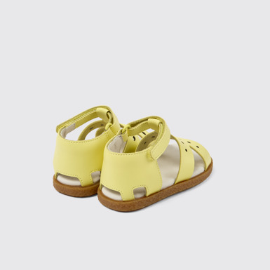 Back view of Twins Yellow Leather Sandal