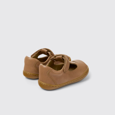 Back view of Twins Nude Leather Kids' Shoes.