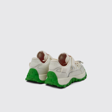 Back view of Drift Trail White Textile/Leather Sneaker