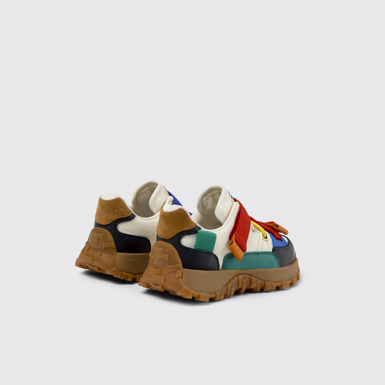 Back view of Bobo Choses x Camper Multicolor Textile and Leather Semi-Open Shoes for Kids.