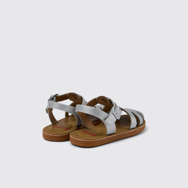Back view of Miko Gray Leather Sandal