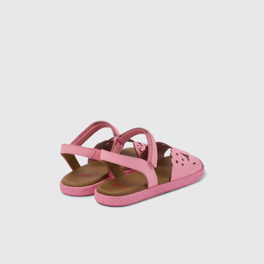 Back view of Twins Pink Leather Sandal