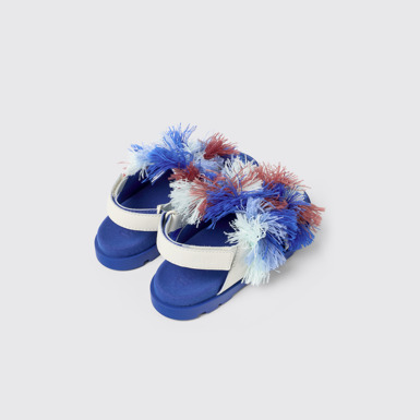 Back view of Twins White Leather Sandal