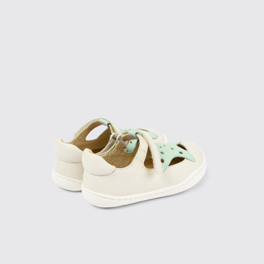 Back view of Twins White Leather Shoe