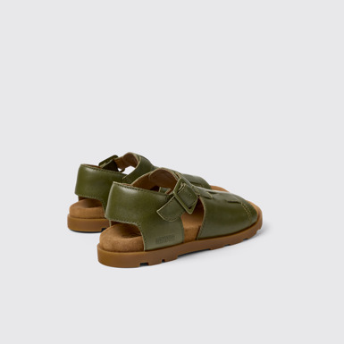 Back view of Brutus Sandal Green Leather Sandal