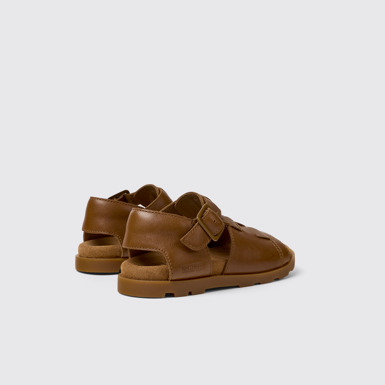 Back view of Brutus Sandal Brown Leather Sandal