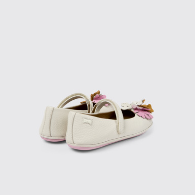 Back view of Twins White Leather Mary Jane