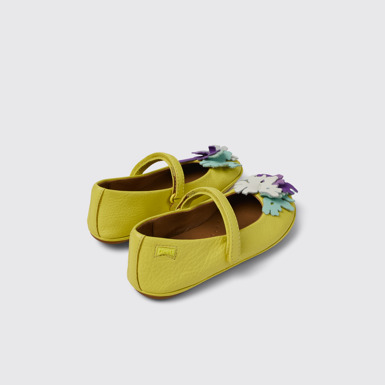 Back view of Twins Yellow Leather Mary Jane