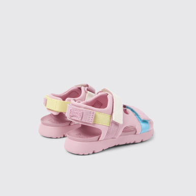 Back view of Twins Multicolor Textile Kids' Sandals.