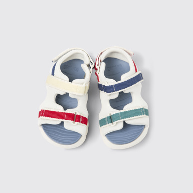 Overhead view of Twins Multicolor Textile Sandals for kids.