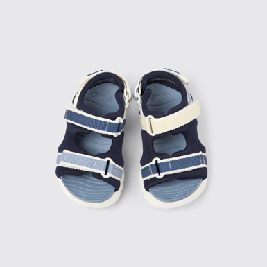 Overhead view of Twins Multicolor Textile and Leather Sandals for kids.