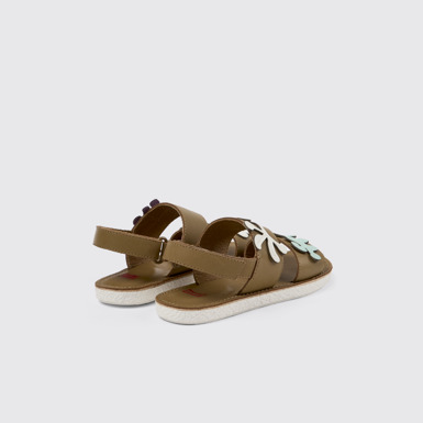 Back view of Twins Brown Leather 2-Strap Sandal