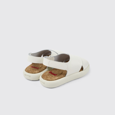 Back view of Pelotas Flota White Leather X-Strap Sandal