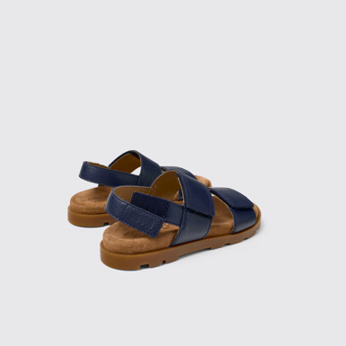 Back view of Brutus Sandal Blue Leather 2-Strap Sandal