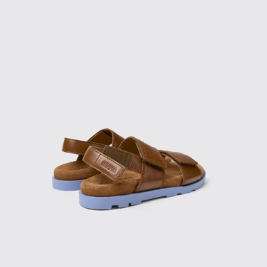 Back view of Brutus Sandal Brown Leather 2-Strap Sandal