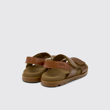 Brutus Sandal Kahverengi Deri Sandalet (Çocuk). arkadan görünümü