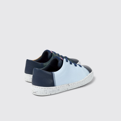 Back view of Twins Multicolor leather and nubuck sneakers for kids