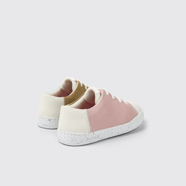 Back view of Twins Multicolor leather and nubuck sneakers for kids