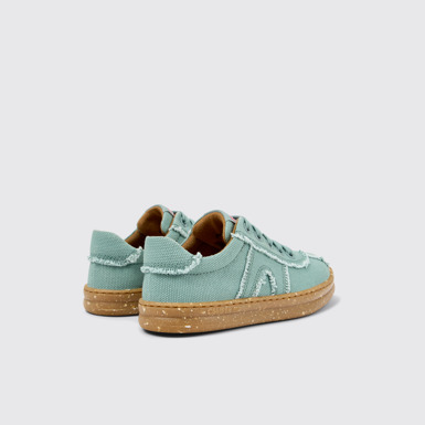 Back view of Runner Green Recycled Cotton Sneakers for Kids.