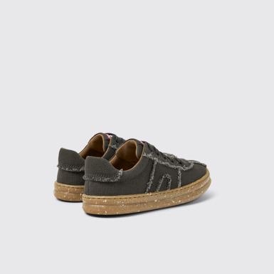 Back view of Runner Gray Recycled Cotton Sneakers for Kids.