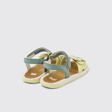 Back view of Twins Multicolor Leather Sandal for Kids.