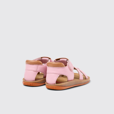 Back view of Bicho Multicolor Leather Sandals for Kids.