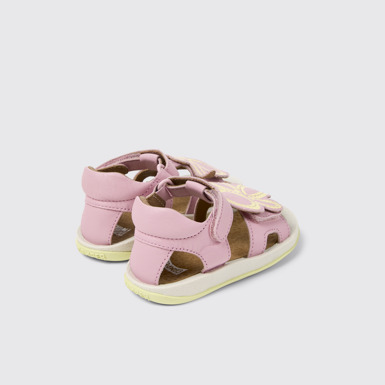 Back view of Twins Multicolor Leather Sandals for Kids.