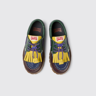 Bobo Choses x Camper Πολύχρωμο παπούτσι σε ναυτικό στιλ από δέρμα και νουμπούκ για παιδιά.