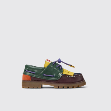 Bobo Choses x Camper Πολύχρωμο παπούτσι σε ναυτικό στιλ από δέρμα και νουμπούκ για παιδιά.