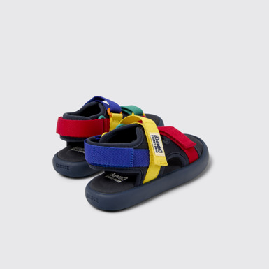 Back view of Bobo Choses x Camper Multicolor Textile Sandals for Kids.