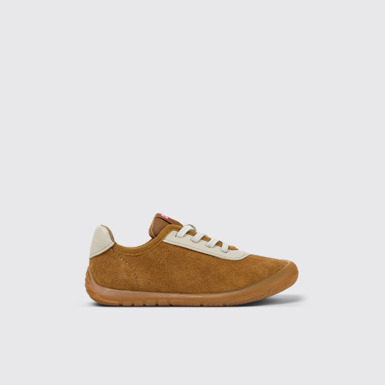 Side view of Peu Path Multicolor Nubuck Leather Sneakers for Kids.