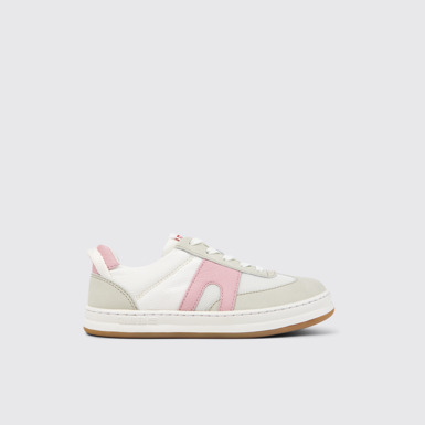 Side view of Runner Multicolor Textile and Leather Sneakers for Kids.