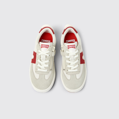 Overhead view of Runner Multicolor Leather and Nubuck Sneakers for kids.