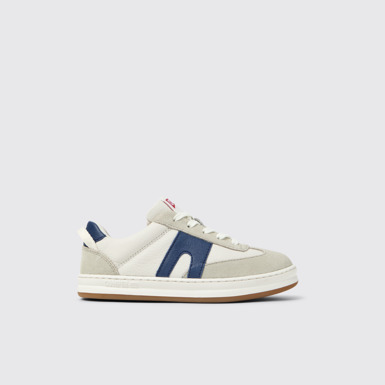 Side view of Runner Multicolor Leather and Nubuk Sneakers for kids.